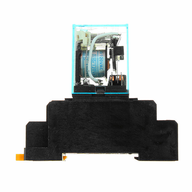 5Pcs AC110V Coil Power Relay LY2NJ JQX-13F DPDT 8 Pin PTF08A With Socket Base