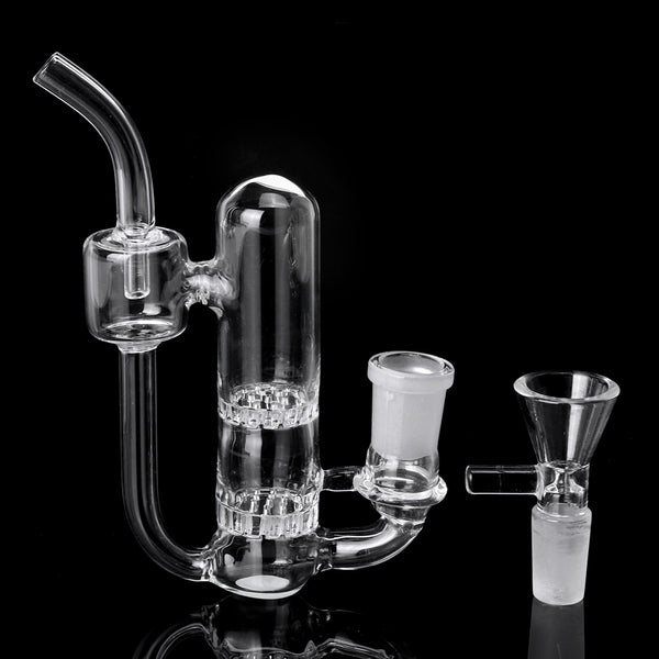 14cm Height Glass Water Hook-ah With Double Filter Bubble