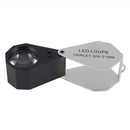 7801A Magnifier 6 LED Light,21mm Lens Foldable 30x Magnification Triplet Optic Lens Jeweler Loupe Ma