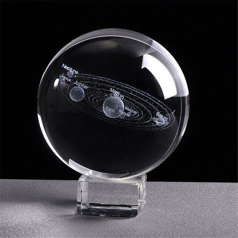 6cm Clear Glass Crystal Healing Ball Meditate Sphere Mascot Planet Space Decor