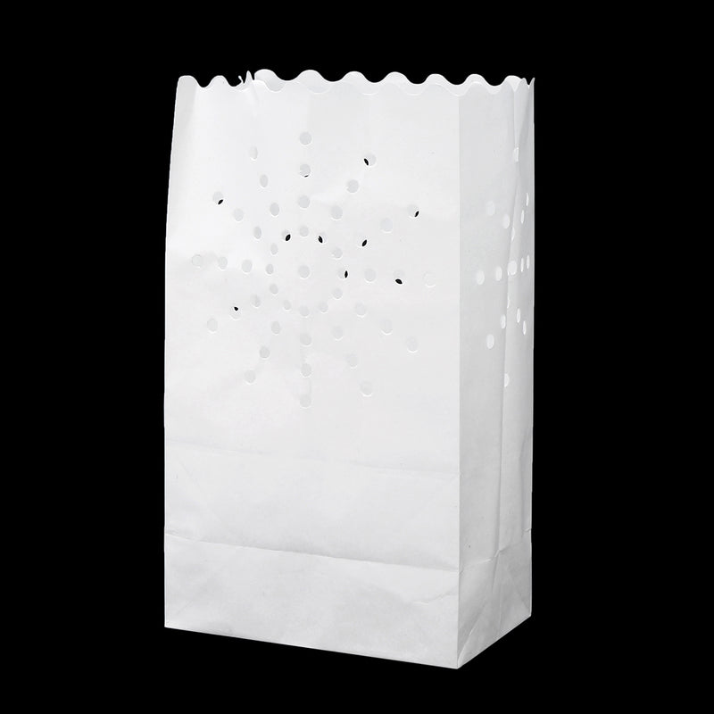 20Pcs White Night Paper Tealight Candle Bag Lantern Holder Party Wedding Decorations
