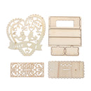 Romantic Lovebirds Wedding LED Light Wooden Ornament Bridal Heart Shape Decorations