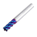Drillpro HRC60 5/6/8mm 4 Flutes Milling Cutter Blue NACO Coated Tungsten Carbide Milling Cutter CNC Tool