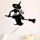 Creative Witch Broom Sticker Removable Halloween Decor Black DIY Wall Sticker Poster Wallpapers