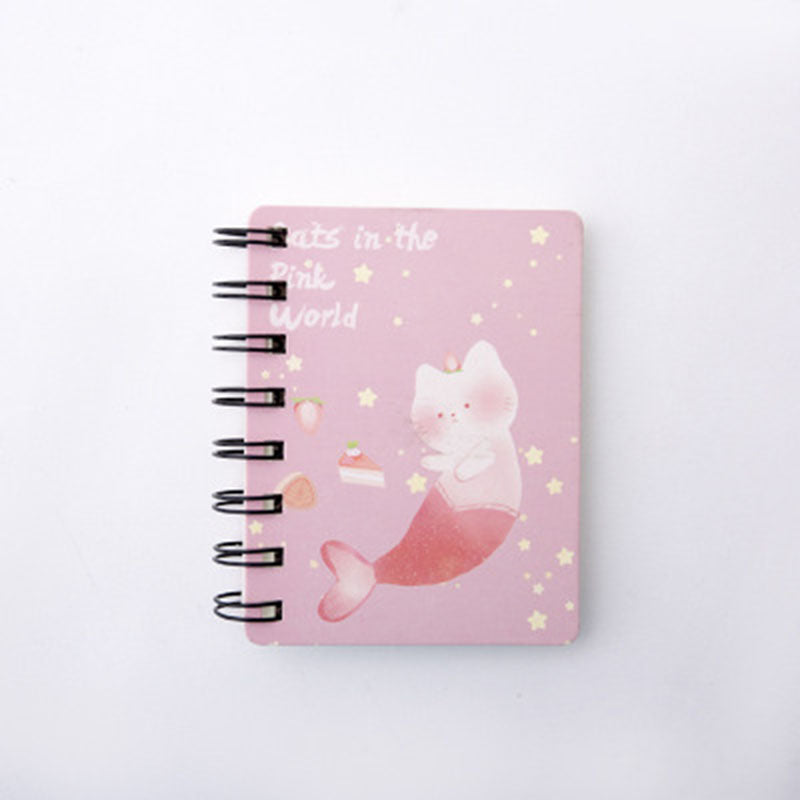 Kawaii Cute Animal Cartoon Rollover Coil Carry Mini Portable Notebook Pocket Notepad School Office Stationery Supplies for students