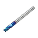 Drillpro 1/2/3/4mm Ball Nose 4 Flutes Milling Cutter R0.2-R1.0 Nano Blue Coating Carbide End Mill