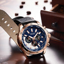 MEGIR 2103 Military Chronograph Calendar Luminous Men Wrist Watch Leather Strap Quartz Watch