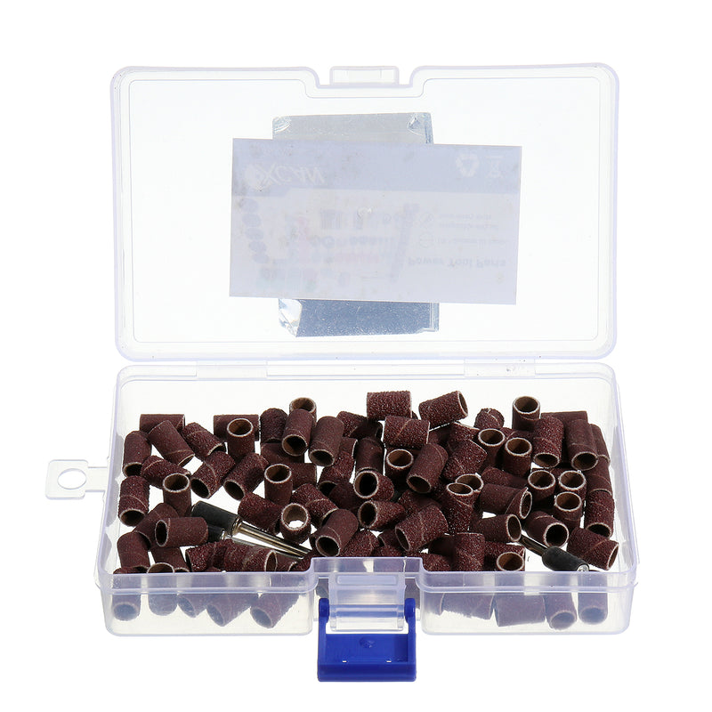 97Pcs Sanding Band Drum Sleeves Sandpaper Ring Set Mandrels Rotary Tool DIY