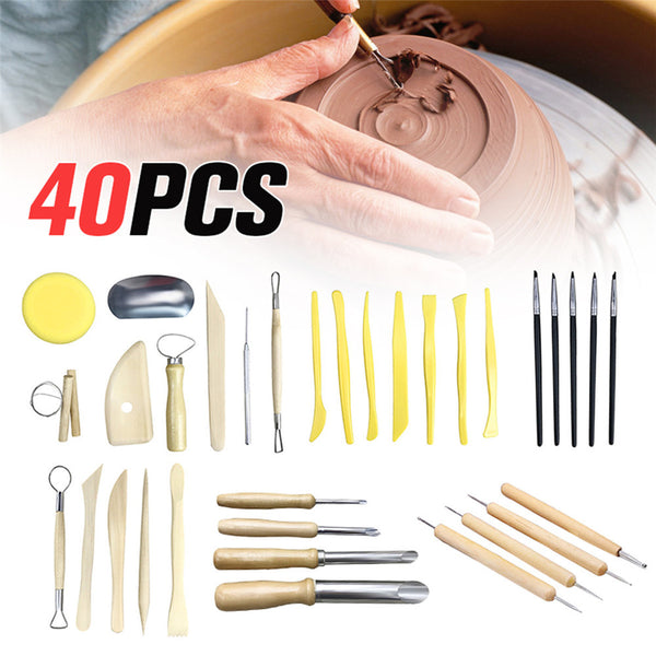 40Pcs/Set Pottery Tools Sculpting Clay Carving Shapers Polymer Modeling Kit