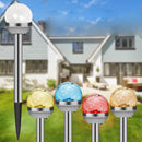 4pcs Solar LED Glass Ball Outdoor Garden Stake Lamps Color Changing Yard Lawn Landscape Light