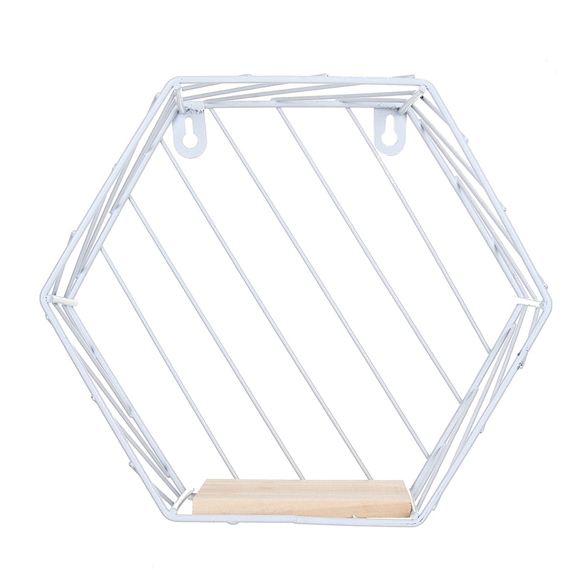 Geometric Iron Craft Wall Book Shelf Rack Storage Industrial Style Home Decorations