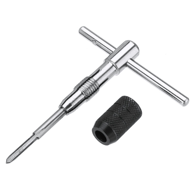 6pcs M3-M8 Tap Drill Set T Handle Ratchet Tap Wrench Machinist Tool With Screw Tap Hand