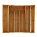 Bamboo Expandable Wooden Cutlery Tray Holder Tidy Retractable Drawer Organizer Kitchen Storage Container