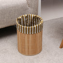 Bamboo Trash Can Foldable Wastebasket Garbage Can Waste Bins for Office Study Bathroom Living Room