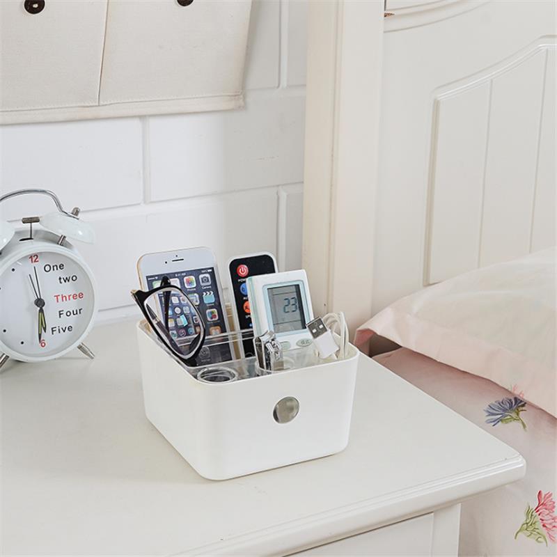 ZH-123 Detachable Plastic Storage Box Washable Makeup Cosmetic Organizer Remote Control Storage Holders Home Office Desktop Organizers