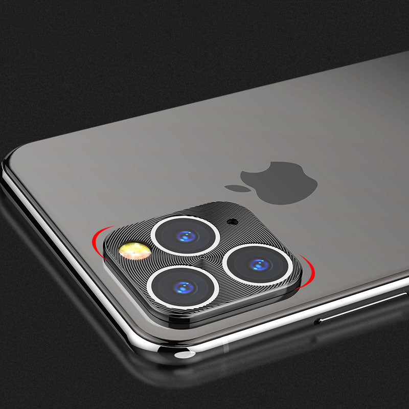 Bakeey HD Clear Tempered Glass Phone Lens Protector + Black Metal Circle Ring Phone Lens Protector for iPhone 11 Pro 5.8 inch