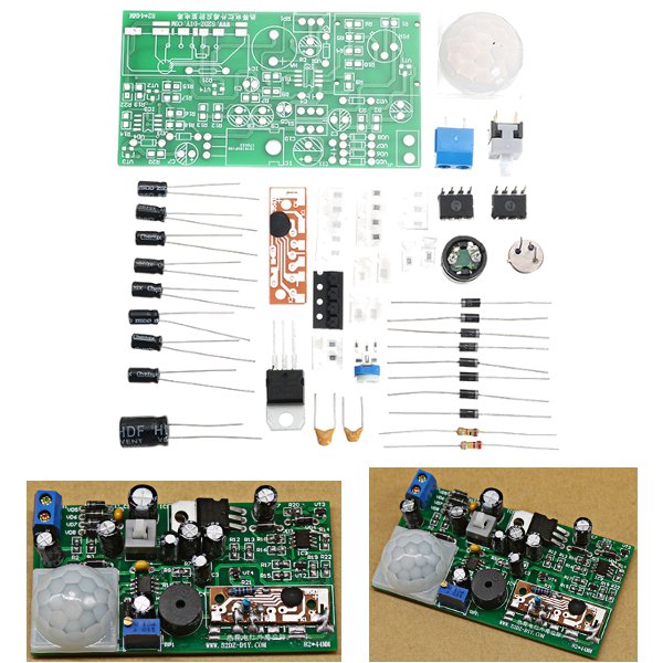 3 Sets DIY Pyroelectric Infrared Sensor Kits Anti-Theft Circuit Electronic Technology Training Sets