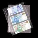 10Pcs PVC Transparent Removable Sheets For Paper Money Collection Album Banknote Album