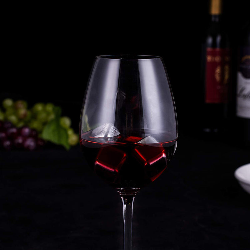 Minleaf ML-IC1 8 PCS Reusable Stainless Steel Ice W-ine Particles Ice Cube Frozen Ice Blocks Maker W-hiskey Ice Cube Maker Ice Maker Useful W-ine B-eer Cooler