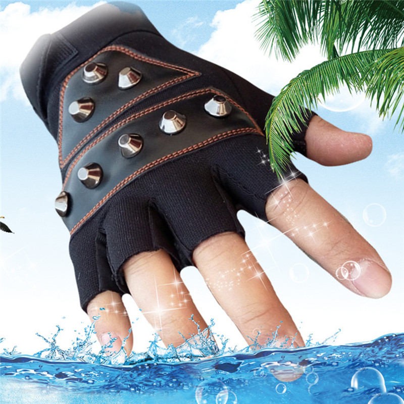 FAITH PRO Hunting Sports Tactical Half Finger Leather Cooler Motorcycle Bike Anti Skid Gloves
