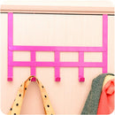 5 Hooks Door Cabinet Clothes Robe Hook Metal Storage Shelf Sundries Holder