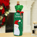 Sequined Bottle Cover Bag Santa Claus Elk Snowman Christmas Table Decorations