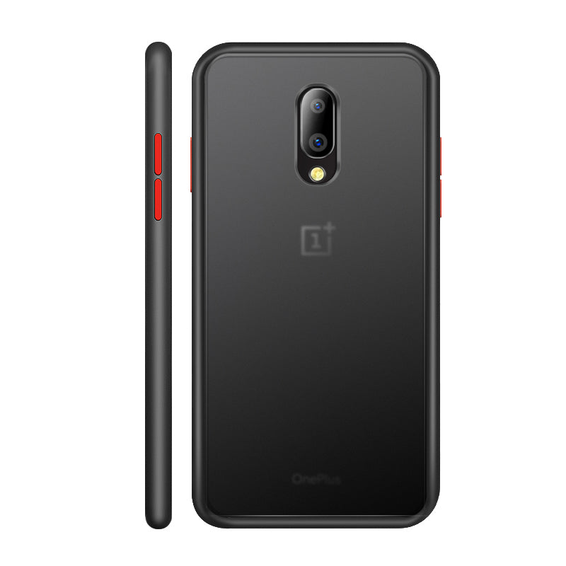 For OnePlus 7 Case Bakeey Armor Shockproof Anti-fingerprint Matte Translucent Hard PC&Soft TPU Edge Protective Case