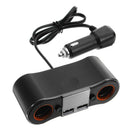 2 in 1 Car Charger Power Adapter Support LED Display 2 USB Sockets 12-24V 120W Temperature