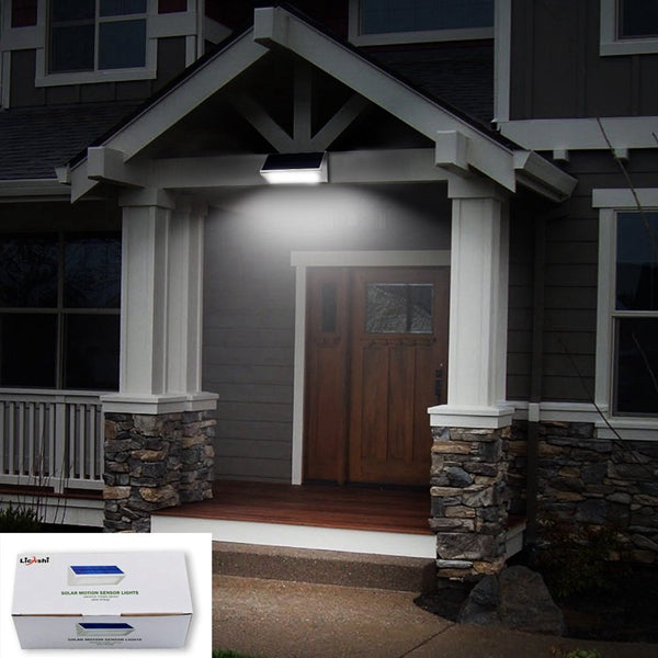 Solar 48 LED Radar Motion Sensor Wall Light Outdoor Waterproof Aluminum Alloy Security Lamp