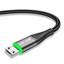 USLION US0127 3A LED Nylon Micro USB Fast Charging Data Cable for Samsung S6 S7 HUAWEI Xbox Xiaomi Redmi 6 7 LG Nokia