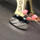 Black Stripe Stainless Steel Cool Men Ring Jewelry Best Gift