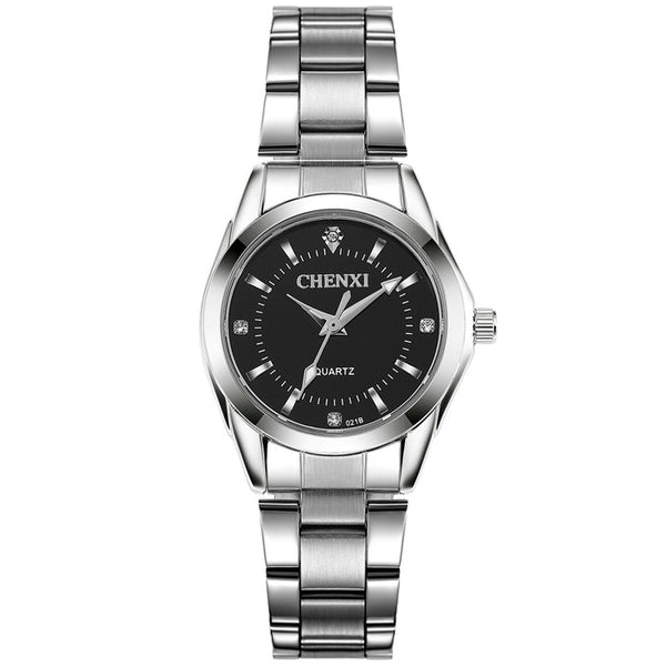 CHENXI 021B Rhinestone Fashionable Women Watches Stainless Steel Strap Quartz Watches