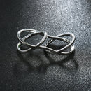 Trendy Simple Style Double Ring Elegant Special Zircon Women Attach Ring