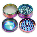 2 Inch 4 Piece Rainbow Spice Grinder Smoke Crusher Metal Herb Grinder Zinc Alloy