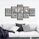 Loskii Spray Oil Paintings Canvas Five Combination Decorative Paintings Christmas Decor Wall Art For Home Decoration