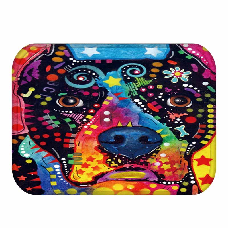 KCASA KC-M1 40x60cm Animal Dog Painting Mat Coral Fleece Rug Absorbent Bathroom Anti Slip Carpet