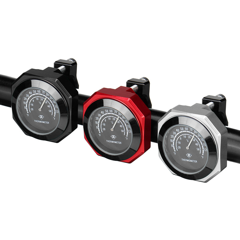 7/8" 1" Motorcycle Accessory Handlebar Mount Clock Watch & Thermometer