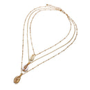 Bohemian Multi-layer Geometric Shell Necklace Conch Inlaid Gold Side Alloy Necklace