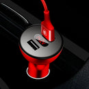 Baseus 4.8A LCD Display Dual USB 360 Rotation Quick Charger Car Charger Adapter for iPhone X S9 S8