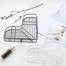 Black/White Nordic Simple Punch-free Wrought Iron Storage Rack Bathroom Kitchen Organizer