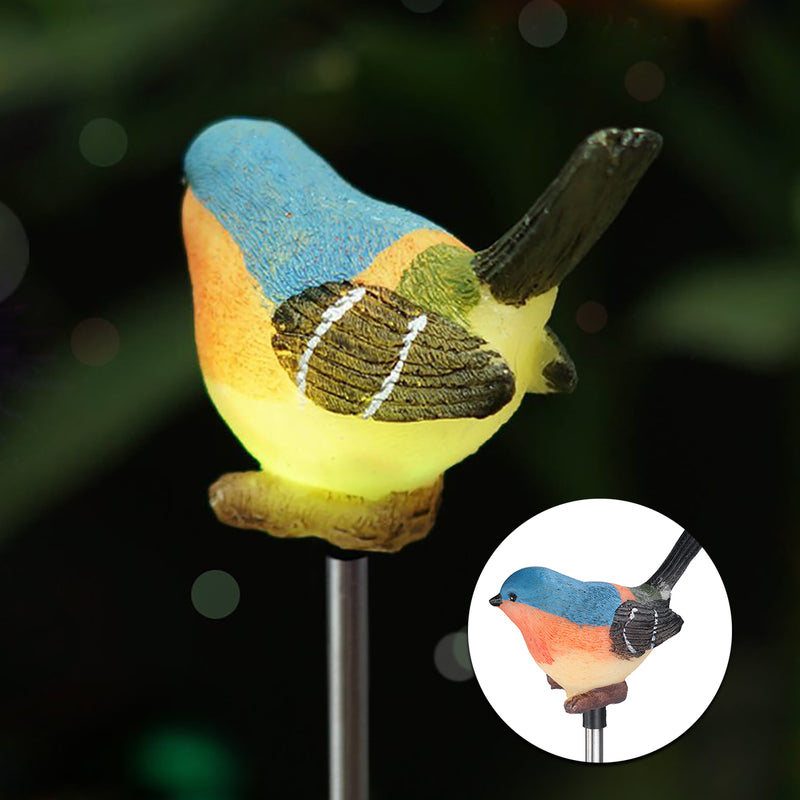 2Pcs/Set Solar Power Bird LED Light Outdoor Garden Lawn Waterproof Yard Lamp Street Light Decor