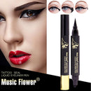 2in1 Music Flower Liquid Eyeliner Stamp Eye Liner Pencil Long Lasting Makeup
