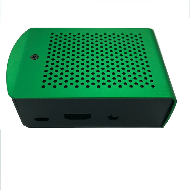 Green Housing Aluminum Alloy Case Dual Mounting Plate Protective Shell Metal Enclosure fit for Raspberry Pi 4 Model B