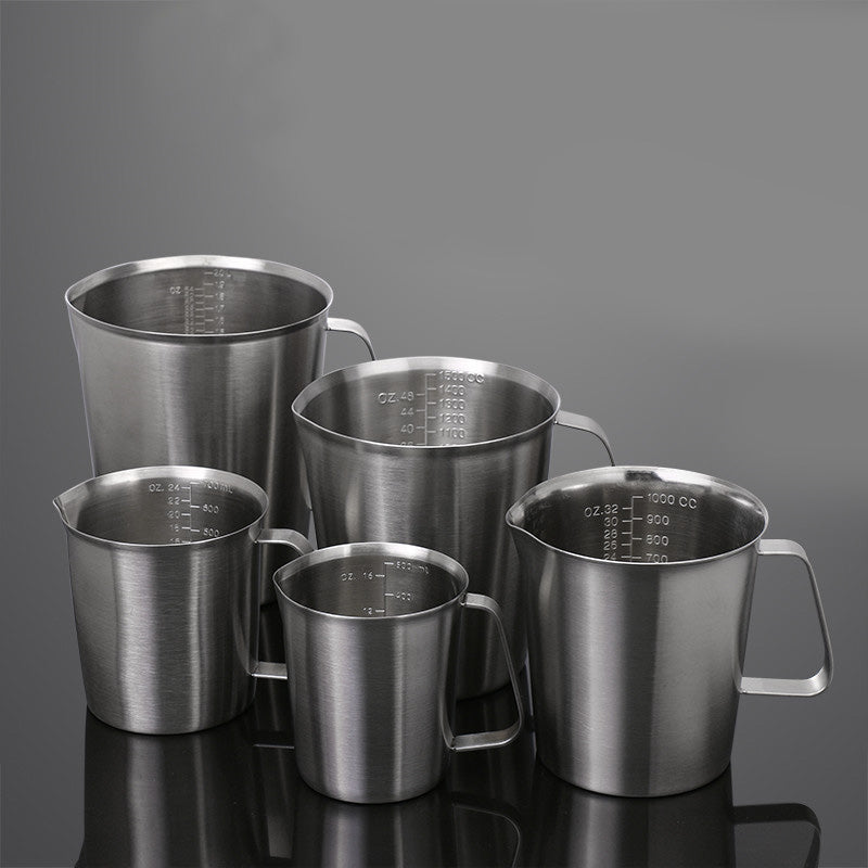 KCASA KC-MCup 18/10 Stainless Steel Measuring Cup Frothing Pitcher with Marking For Milk Froth