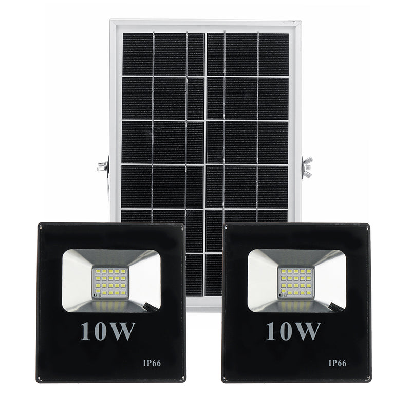 10W 25W 45W 65W Solar Panel with 2 Wall Lights Waterproof Remote Control Flood Light Park Yard Garden Driveway