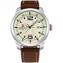 NAVIFORCE 9063 Simple Design Men Wrist Watch Date Display Leather Strap Quartz Watches