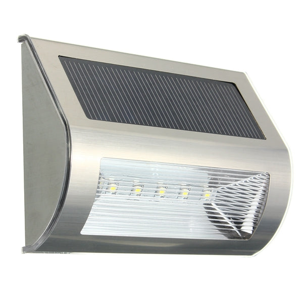 Solar Power 5 LED Waterproof Wall Light Outdoor Garden Path Yard Landscape Lamp