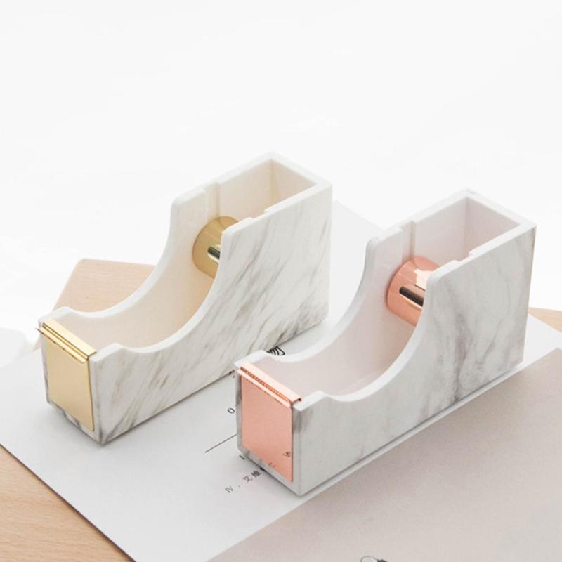 Miwoo MW0092/0710Q Marble Tape Cutter Tools Desktop Adhesive Tape Base Stationery for School Office Desktop Supplies