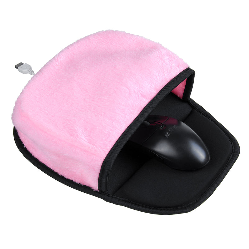 USB Heated Mouse Pad Mousepad Mat Mouse Hand Warmer with Wristguard Winter for PC Laptop