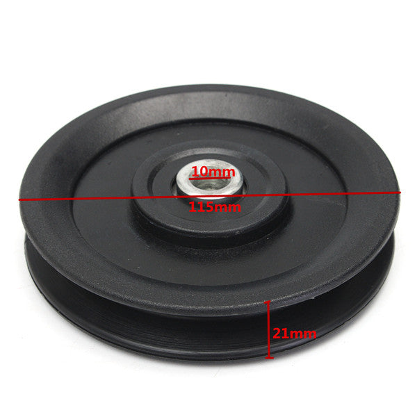 4.5" Nylon Bearing Pulley Wheel 115mm Black Wheel Cable Gym Fitness Equipment Part